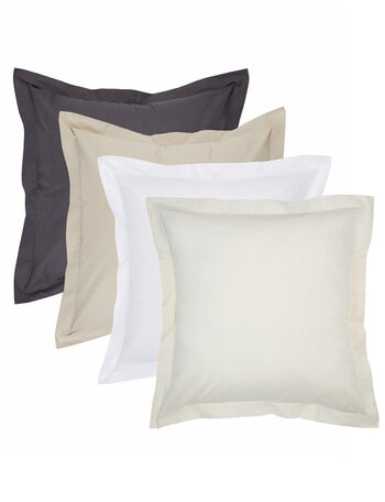 Linen House 250 Thread Count Cotton Euro Pillowcase, Ivory product photo