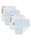Little Textiles Wash Cloths, 4-Pack, Up Up & Away/Stripe product photo