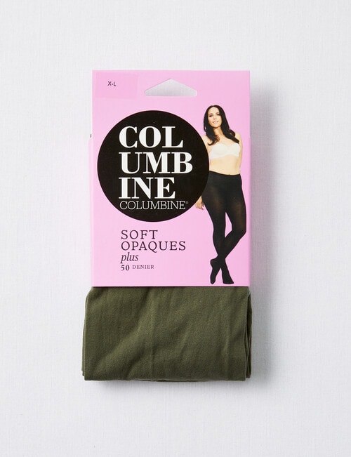 Columbine Plus Size Soft Opaque Tight, 50D, Khaki product photo