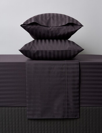Kate Reed Sateen Stripe Sheet Set, Charcoal product photo