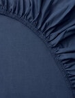 Haven Essentials Cotton Rich 225TC Fitted Sheet, Navy Blue product photo