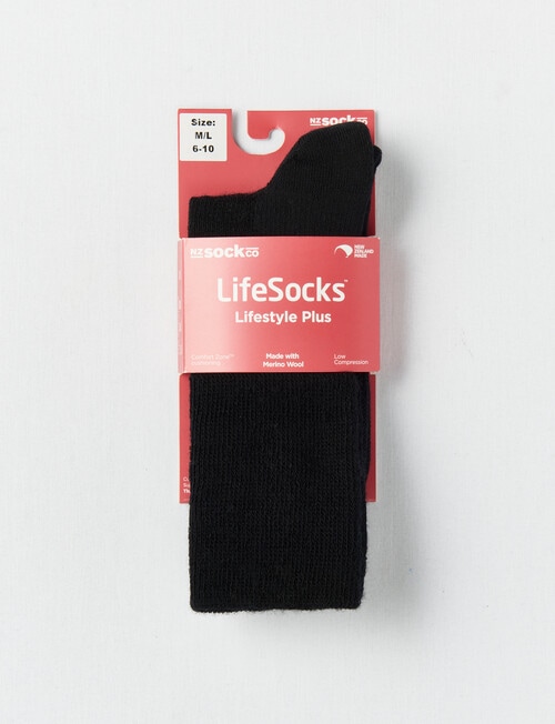 NZ Sock Co. Lifestyle Crew Sock, Black product photo View 03 L