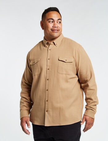 Tarnish King Size Long-Sleeve Twill Shirt, Tan product photo