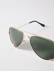 Gasoline Aviator Sunglasses, Gold product photo View 02 S