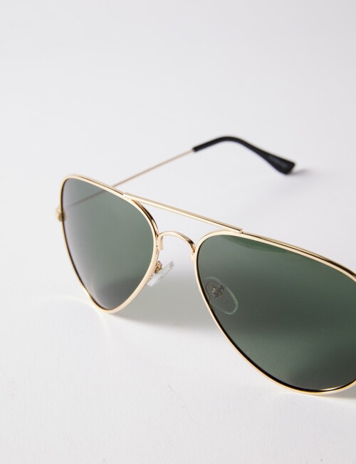 Gasoline Aviator Sunglasses, Gold product photo View 02 L