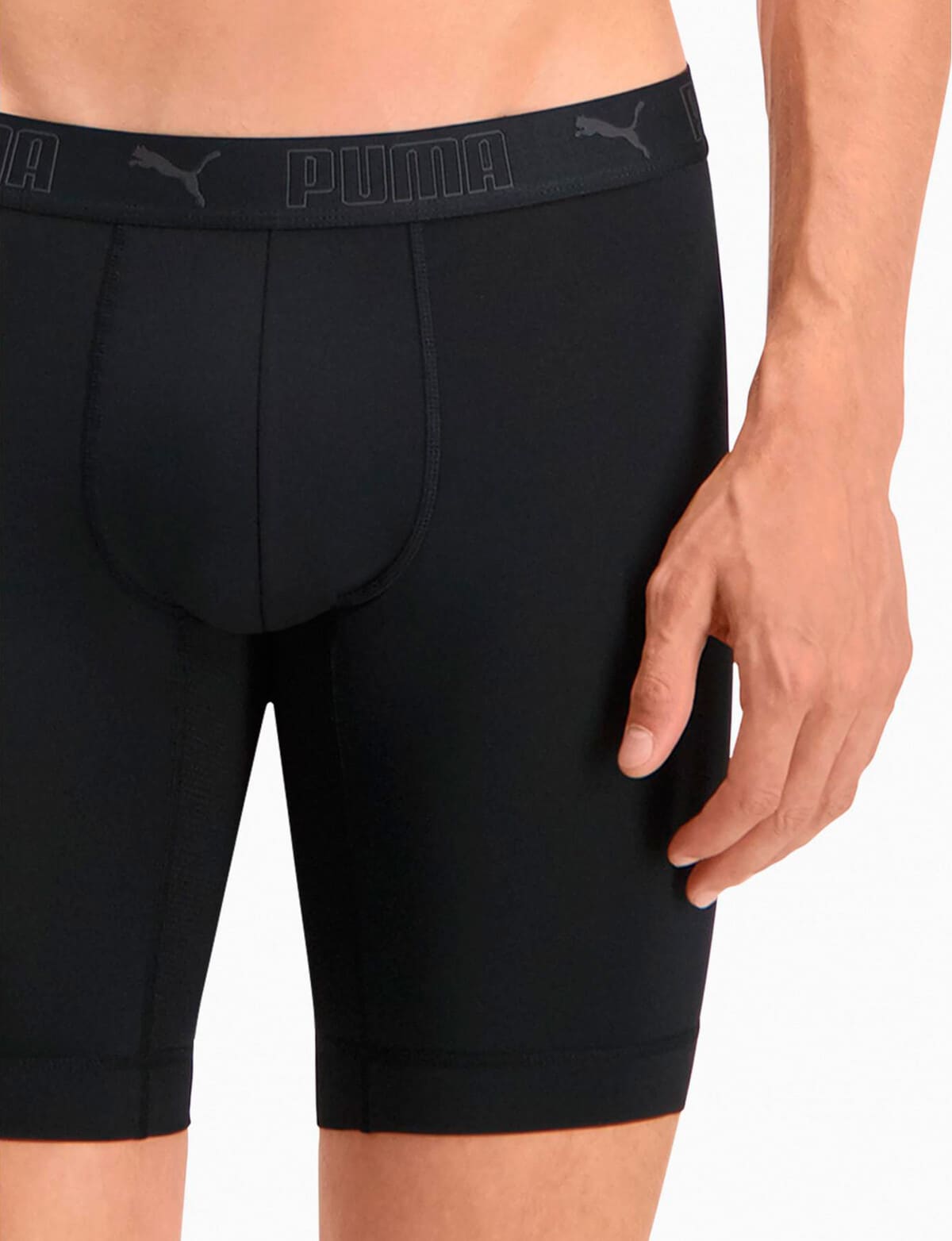 Puma Sport Microfibre Heiq Fresh Mid Trunk, 2-Pack, Black - Underwear