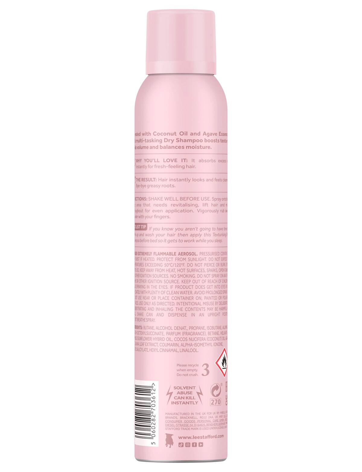 leninismen Ejeren Formode Lee Stafford Coco Loco Agave Texturing Dry Shampoo, 200ml - Hair Care &  Brushes