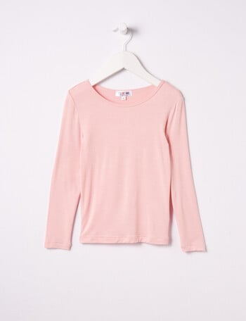Blue Ink Girls Bamboo Long-Sleeve Top, Pink, 3-7 product photo