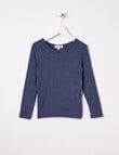 Blue Ink Boys Bamboo Long-Sleeve Top, Denim Marle, 3-7 product photo