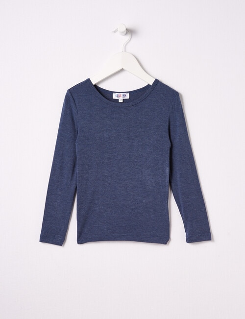 Blue Ink Boys Bamboo Long-Sleeve Top, Denim Marle, 3-7 product photo