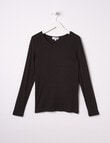 Blue Ink Boys Bamboo Long-Sleeve Top, Black, 8-14 product photo