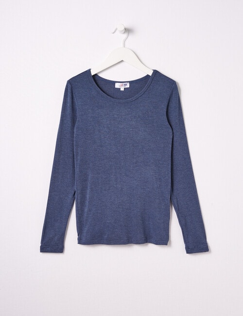 Blue Ink Boys Bamboo Long-Sleeve Top, Denim Marle, 8-14 product photo