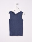 Blue Ink Boys Bamboo Singlet, Denim Marle, 3-7 product photo