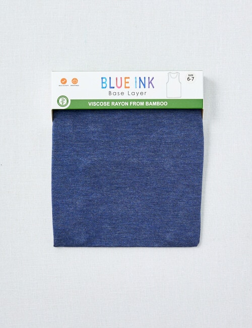 Blue Ink Boys Bamboo Singlet, Denim Marle, 3-7 product photo View 02 L