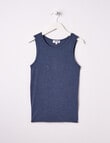 Blue Ink Boys Bamboo Singlet, Denim Marle, 8-14 product photo