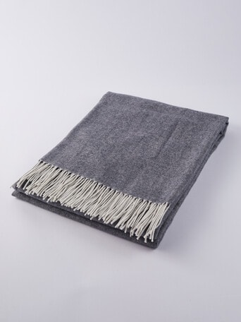 Haven Bed Linen Herringbone Throw, Grey product photo