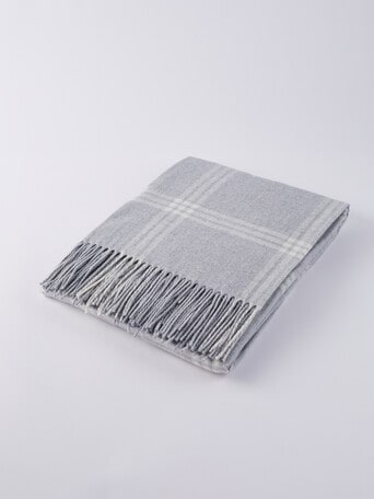 Kate Reed Check Throw, Grey product photo