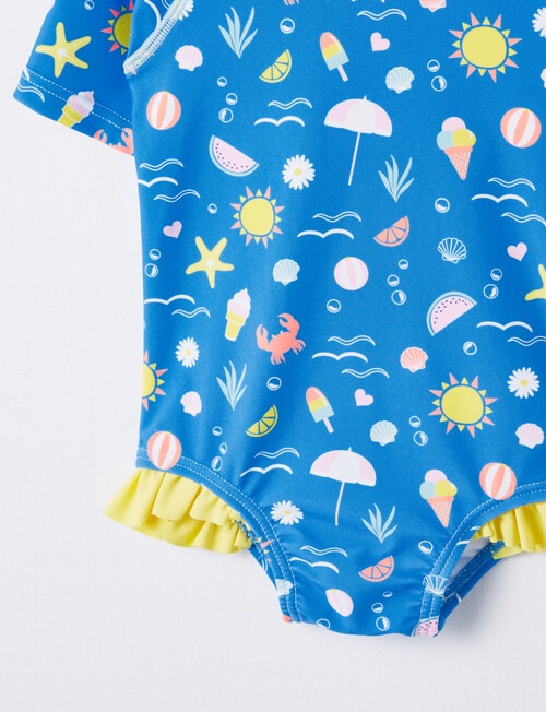 Teeny Weeny Swim Shop Beach Time Short-Sleeve Swimsuit product photo View 03 L