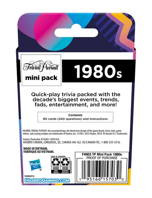 Hasbro Games Trivial Pursuit Mini Pack, Assorted product photo View 05 L