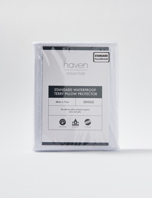Haven Essentials Waterproof Terry Pillow Protector, Standard product photo View 02 L