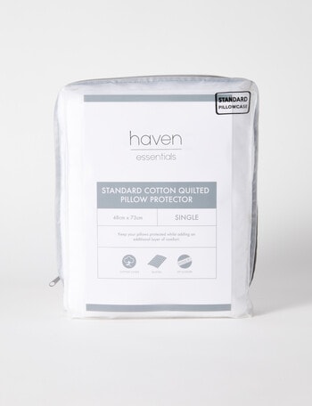 Haven Essentials Cotton Quilted Pillow Protector, Standard product photo