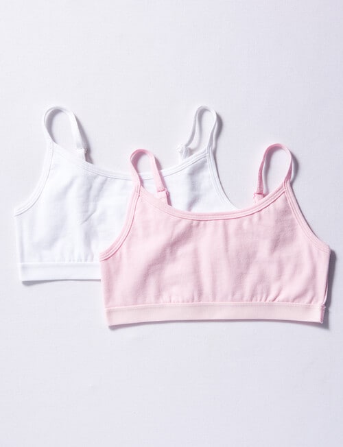 Blue Ink Crop Thin Strap, 2-Pack, White & Pale Pink, 6-16 product photo