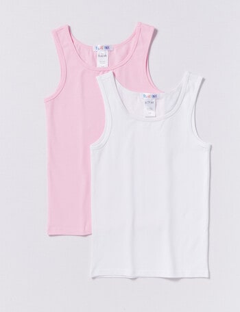 Blue Ink Singlet, 2-Pack, White & Pink, 2-16 product photo