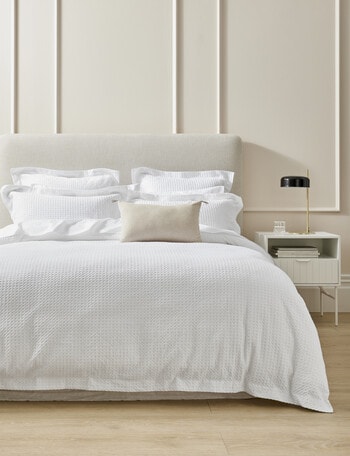 Kate Reed Lara Waffle Duvet Cover Set, White product photo