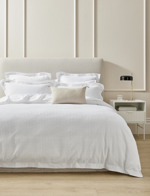 Kate Reed Lara Waffle Duvet Cover Set, White product photo