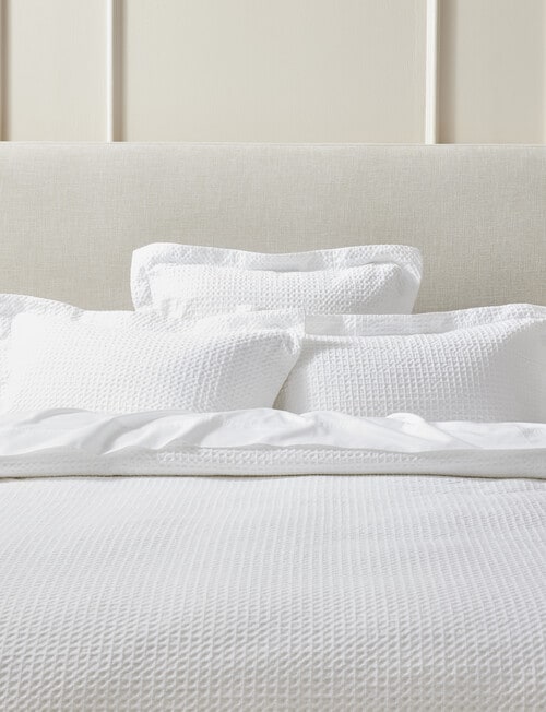 Kate Reed Lara Waffle Duvet Cover Set, White product photo View 03 L