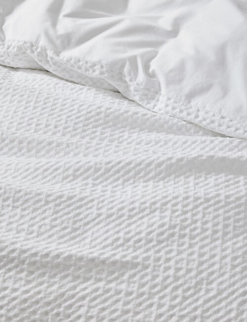 Kate Reed Lara Waffle Duvet Cover Set, White product photo View 04 L
