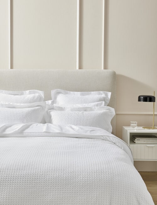 Kate Reed Lara Waffle Duvet Cover Set, White - Duvet Covers & Co-ordinates