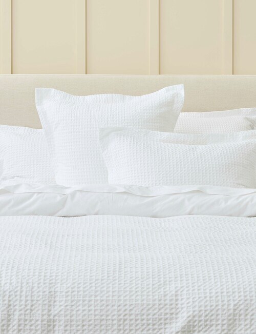 Kate Reed Lara Waffle Duvet Cover Set, White - Duvet Covers & Co-ordinates