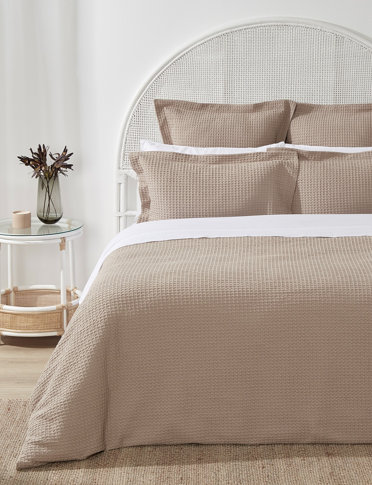 Kate Reed Lara Waffle Duvet Cover Set, Natural - Duvet Covers & Co ...