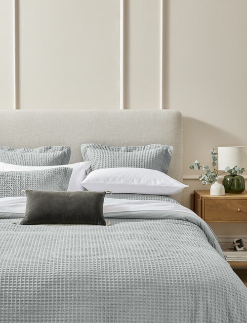 Kate Reed Lara Waffle Duvet Cover Set, Blue product photo View 02 L