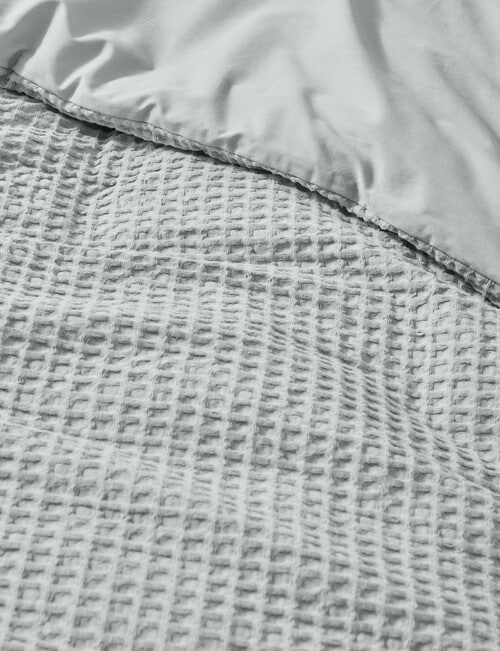 Kate Reed Lara Waffle Duvet Cover Set, Blue product photo View 04 L