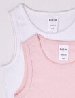 Blue Ink Pointelle Singlet, 2-Pack, White & Pale Pink, 2-8 product photo View 02 S