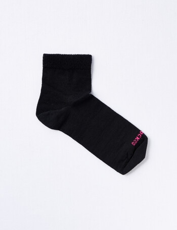 NZ Sock Co. Merino Anklet Sock, Black, 4-9 product photo