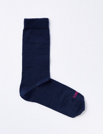 NZ Sock Co. Merino Comfort Top Sock, Navy, 4-9 product photo