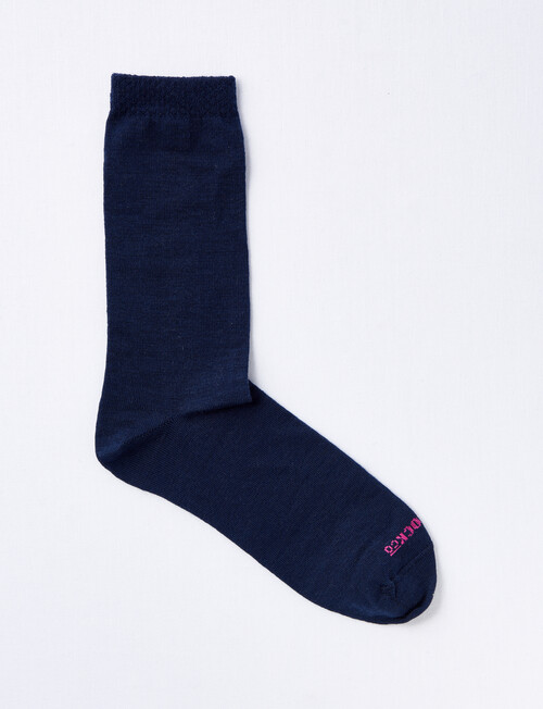 NZ Sock Co. Merino Comfort Top Sock, Navy, 9-11 product photo