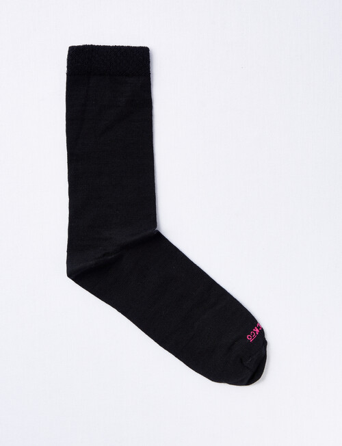 NZ Sock Co. Merino Comfort Top Sock, Black, 9-11 product photo