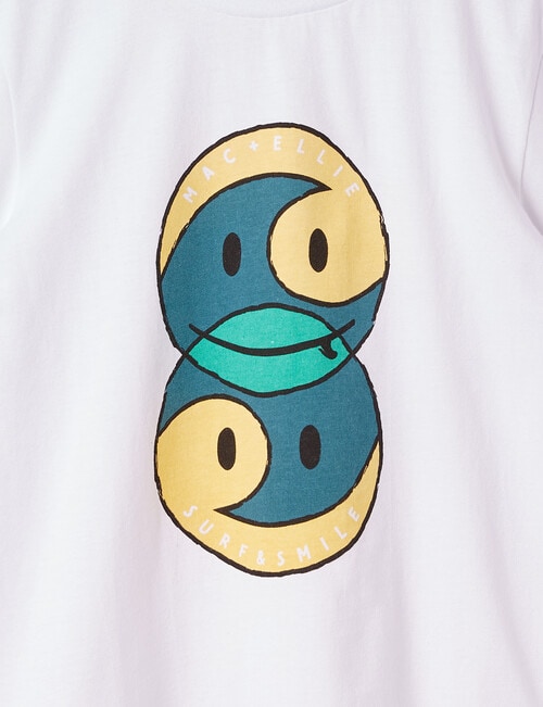 Mac & Ellie Smiley Face Short-Sleeve Tee, White product photo View 02 L