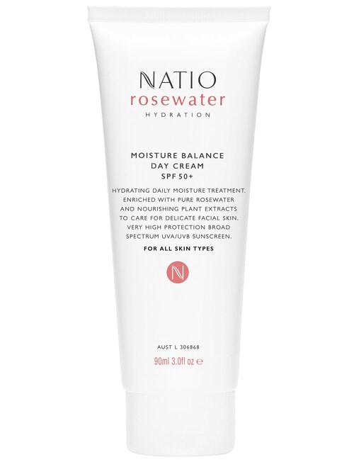 Natio Rosewater Hydration Moisture Balance Day Cream SPF50+, 90ml product photo