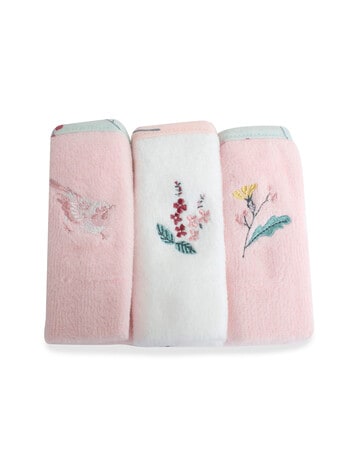 Bubba Blue Bamboo Berry Floral Face Washers, 3-Pack product photo