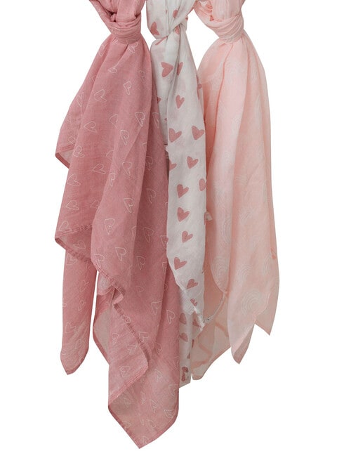 Bubba Blue Nordic Muslin Wrap, 3-Pack, Pink product photo View 02 L