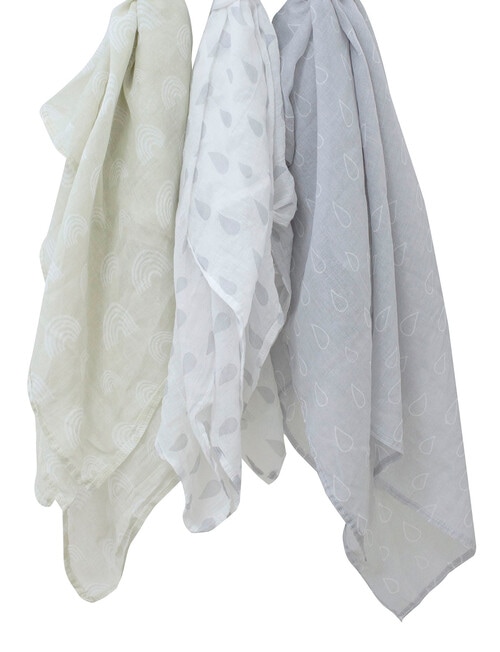 Bubba Blue Nordic Muslin Wrap, 3-Pack, Grey product photo View 02 L