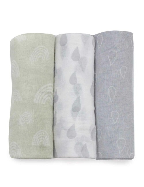 Bubba Blue Nordic Muslin Wrap, 3-Pack, Grey product photo View 03 L