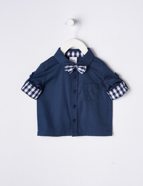 Teeny Weeny All Dressed Up Dress Shirt, Navy product photo View 02 L