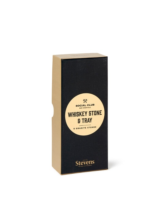 Stevens Social Club Bar Whiskey Stones with Tray Set, Set of 6 product photo View 02 L