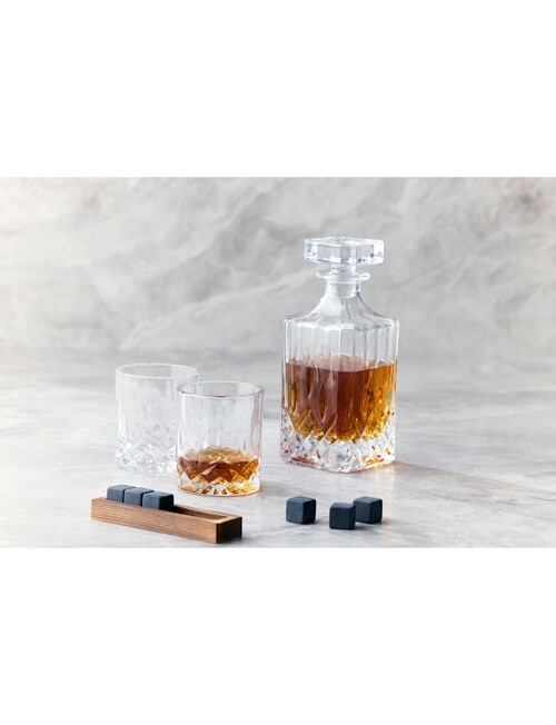 Stevens Social Club Bar Whiskey Stones with Tray Set, Set of 6 product photo View 04 L